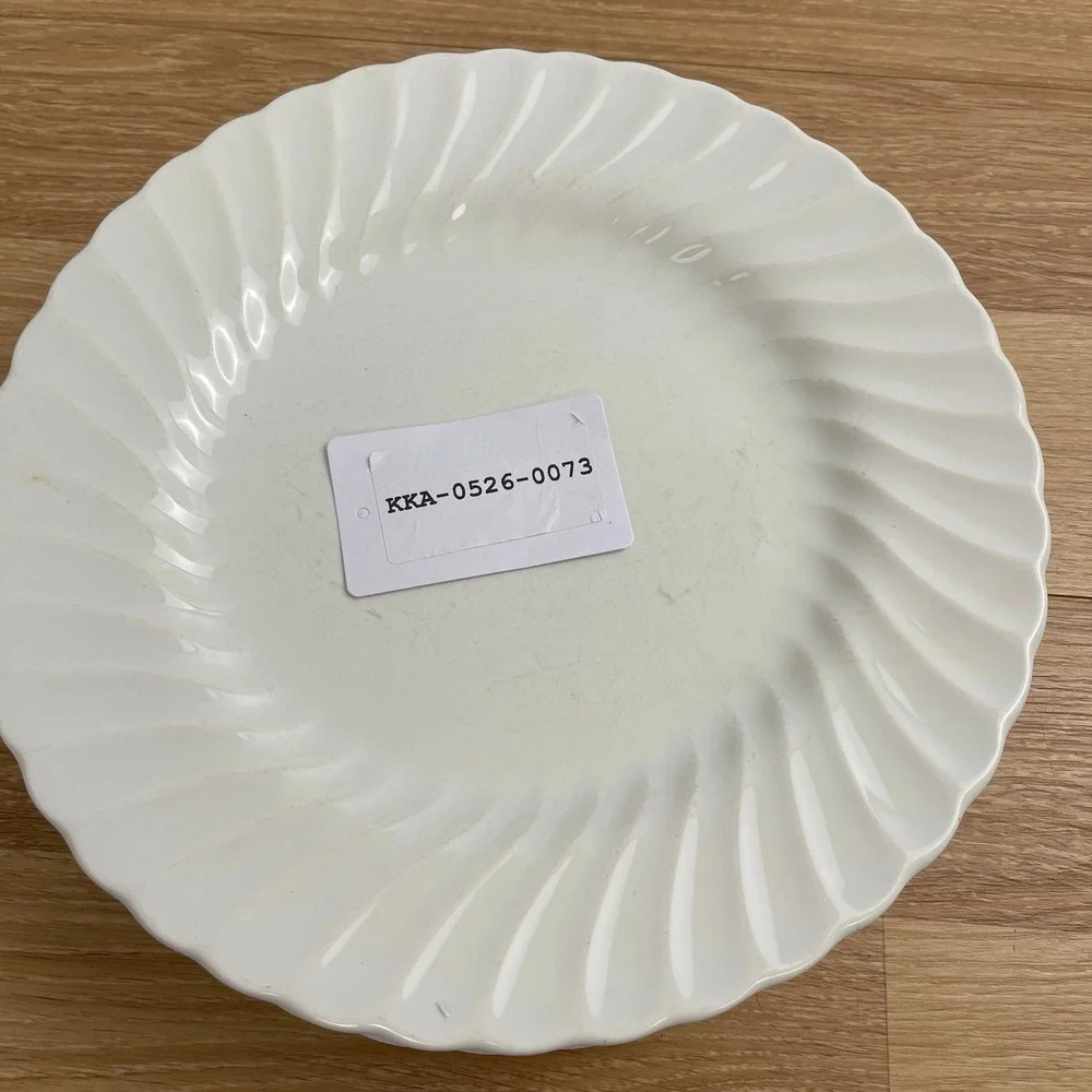 Sheffield Bone White Swirl Rim Dinner Plates Set of 5 Ironstone 10 Inch Vintage